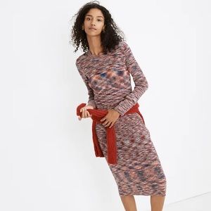 Madewell Space Dye Long Sleeve Midi Sweater Dress